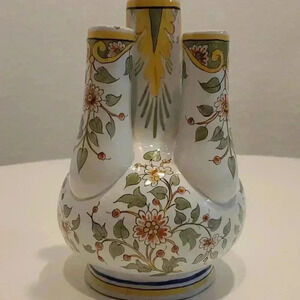 Rare Vintage Polychrome Tulip Vase